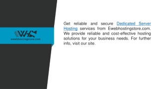 Dedicated Server Hosting  Ewebhostingstore.com