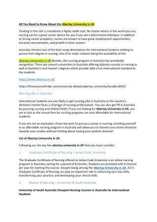 All You Need to Know About the Abertay University in UK