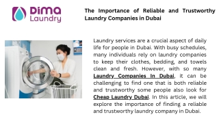 Laundry Companies In Dubai - Dima Laundry Dubai