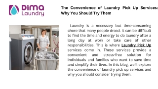 Laundry Pick Up - Dima Laundry