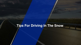Fe Slide-Tips For Driving In The Snow