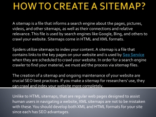 HOW TO CREATE A SITEMAP