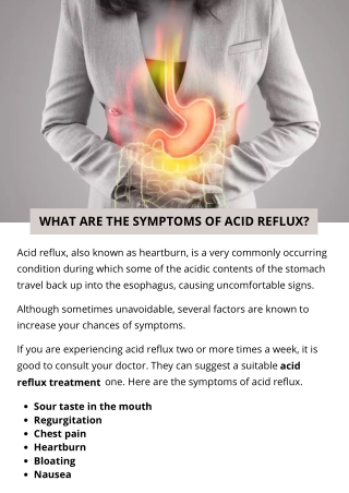 WHAT ARE THE SYMPTOMS OF ACID REFLUX?