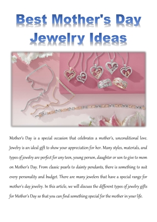 Best Mother's Day Jewelry Ideas