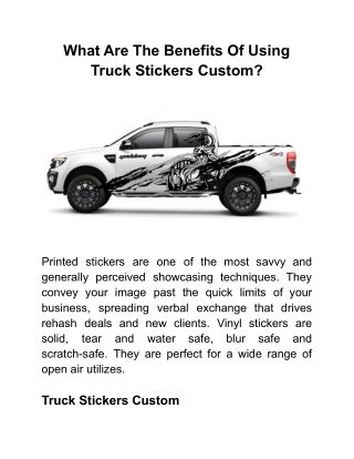 What Are The Benefits Of Using Truck Stickers Custom