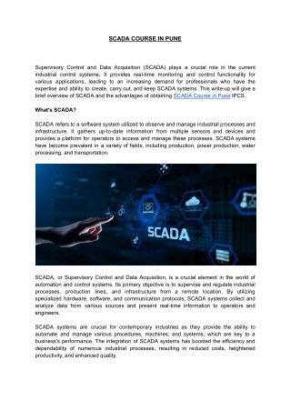 SCADA 2- SCADA COURSE IN PUNE