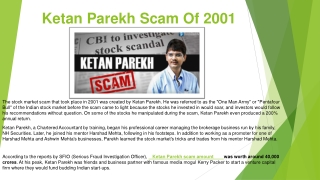 Ketan Parekh Scam Of 2001