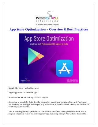 App Store Optimization – Overview & Best Practices