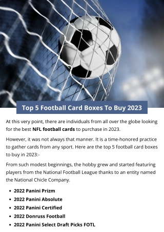 Top 5 Football Card Boxes To Buy 2023