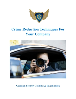 Crime Reduction Techniques For Your Company