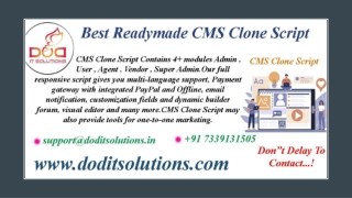 Best CMS Clone System - Readymade Clone Script