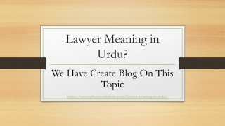 Lawyer Meaning in Urdu - Official Guide