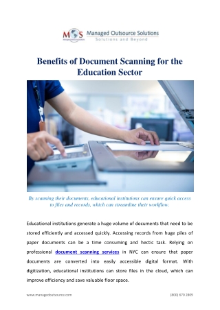 Benefits of Document Scanning for the Education Sector