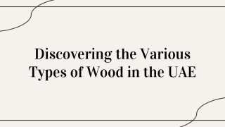 Discovering the Various Types of Wood in the UAE