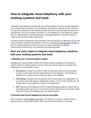 How to integrate cloud telephony with your existing systems and tools.docx