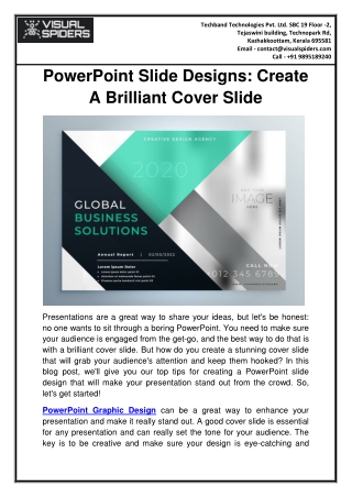 PowerPoint Slide Designs Create A Brilliant Cover Slide