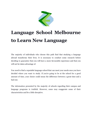 Language School Melbourne to Learn New Language