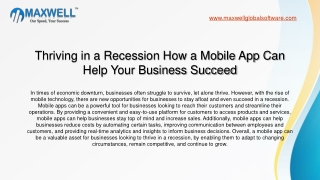 Thriving in a Recession How a Mobile App Can Help Your Business Succeed