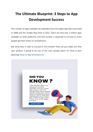 Steps to App Development