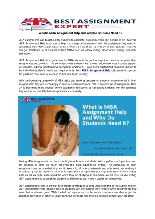 What is MBA Assignment Help and Why Do Students Need It (1)