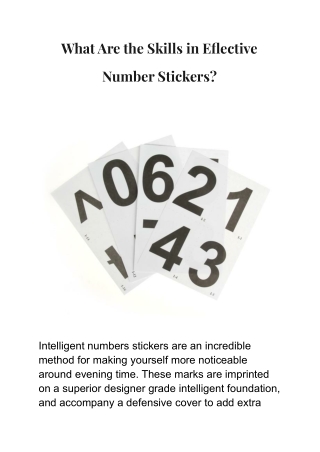 What Are the Skills in Eflective Number Stickers