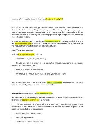 Everything You Need to Know to Apply for abertay university UK