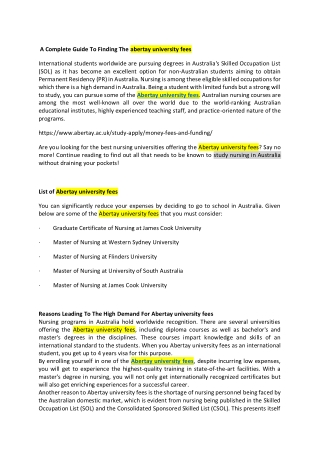 A Complete Guide To Finding The abertay university fees