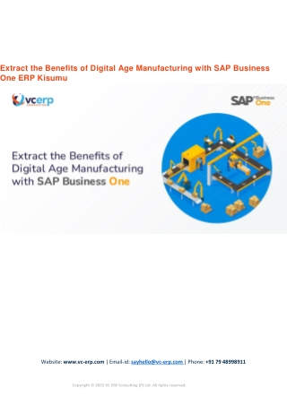 Extract the Benefits of Digital Age Manufacturing with SAP Business One ERP Kisu