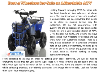 Best 4 Wheelers for Sale at Affordable ATV