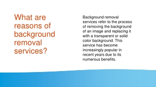 Reasons of background removal service