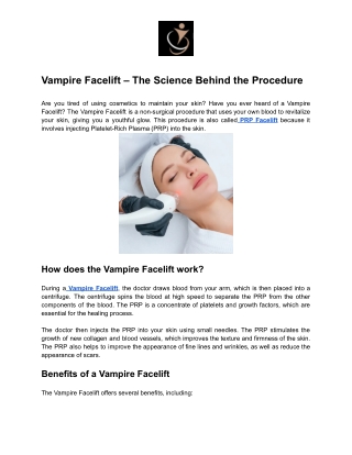 Vampire Facelift – The Science Behind the Procedure