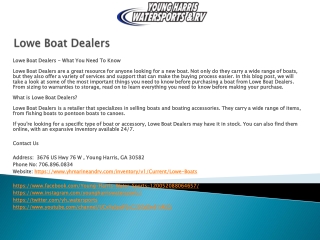 Lowe Boat Dealers