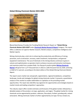 Global Mining Chemicals Market 2023-2029