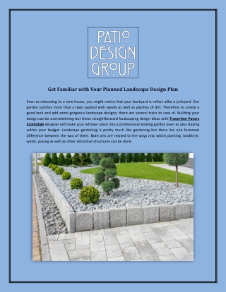 Get Familiar With Your Planned Landscape Design Plan