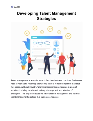 Developing Talent Management Strategies