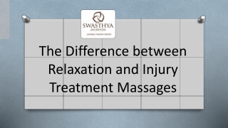 The Difference between Relaxation and Injury Treatment Massages
