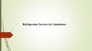 Refrigerator Service in Coimbatore