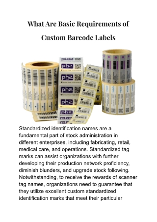 What Are Basic Requirements of Custom Barcode Labels