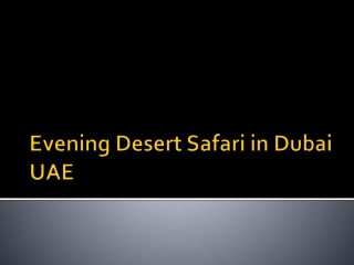 Evening Desert Safari in Dubai UAE