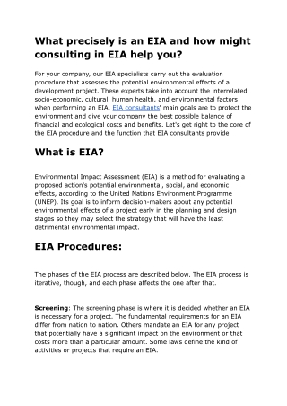 EIA consultants