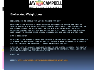 Biohacking Weight Loss