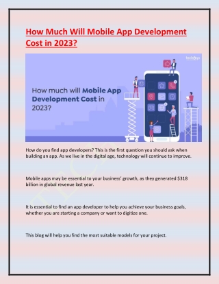 How Much Will Mobile App Development Cost in 2023