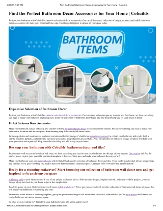 Find the Perfect Bathroom Decor Accessories for Your Home _ Cobuilds