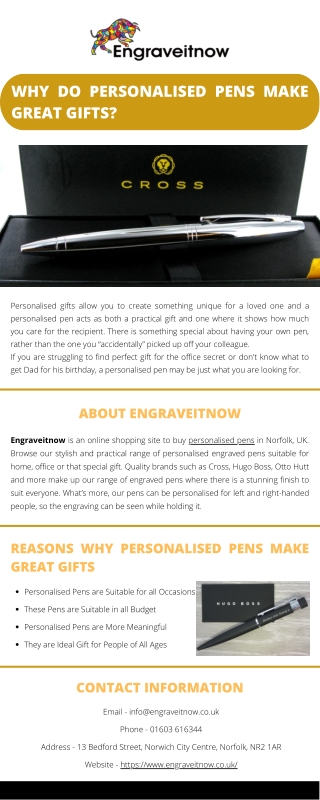 Why Do Personalised Pens Make Great Gifts?