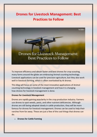 Drones for Livestock Management- Best Practices to Follow