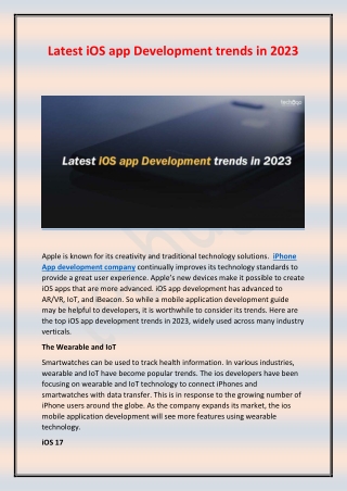 Latest iOS app Development trends in 2023