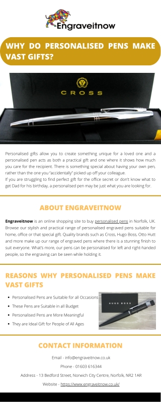 Why Do Personalised Pens Make Vast Gifts?