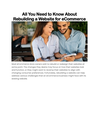 All You Need to Know About Rebuilding a Website for eCommerce