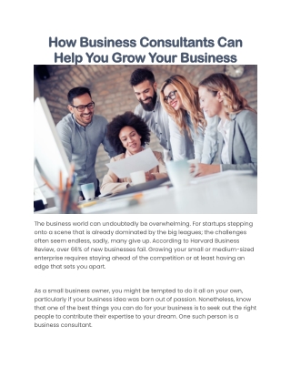 How Business Consultants Can Help You Grow Your Business