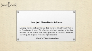 Free Ipad Photo Booth Software | Photobooth101.com